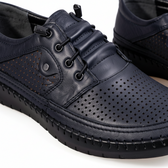 5103 Navy/Blue Мъжки ежедневни обувки от естествена кожа
