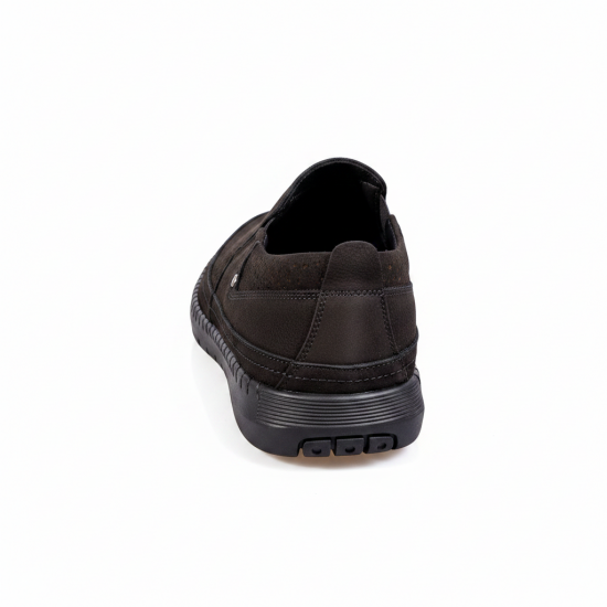5104 Black - Nabuk Мъжки ежедневни обувки от естествена кожа