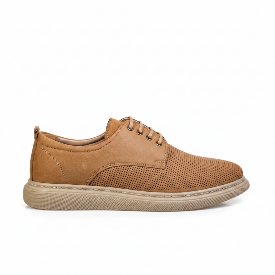 7046 Beige Мъжки ежедневни обувки от естествена кожа
