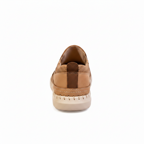 7063 Beige Мъжки ежедневни обувки от естествена кожа