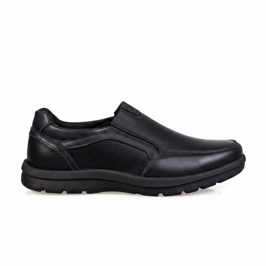 K375-1 Black Мъжки ежедневни обувки от естествена кожа