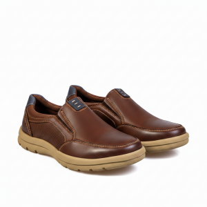 K375-2 Brown Мъжки ежедневни обувки от естествена кожа