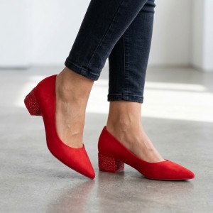3189-2 red Дамски обувки на токчета