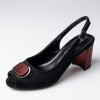 E2676-7781 black/burgundy Дамски сандали