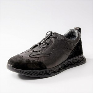 30901 black Мъжки обувки от естествена кожа