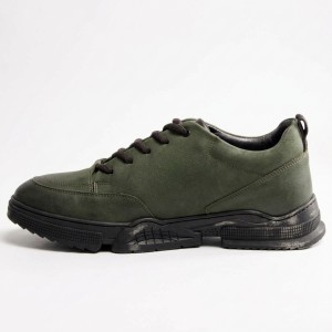 69702 green Мъжки обувки от естествена кожа
