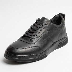 78901 black Мъжки обувки от естествена кожа