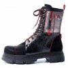 1291406 Black/Red Дамски боти от естествена кожа