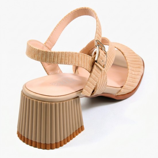 SL09-C9520 Beige Дамски сандали на токчета