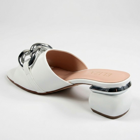 SL50-K680 White Дамски чехли на токчета