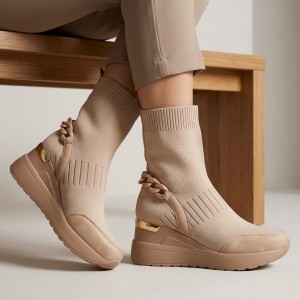 0108-2 Beige Дамски боти