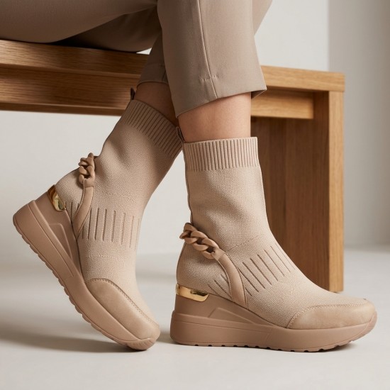 0108-2 Beige Дамски боти