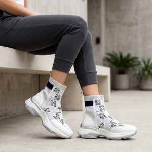 0129-3 White Дамски боти