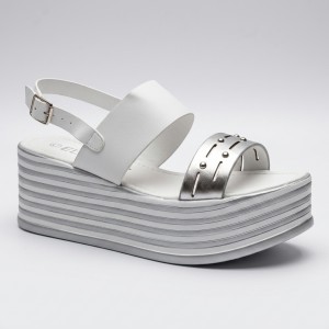 25953-02 Silver Дамски сандали на платформа