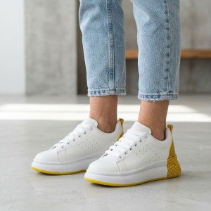3008-13 White/Yellow Дамски маратонки