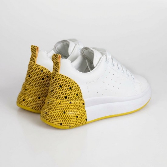 3008-13 White/Yellow Дамски маратонки