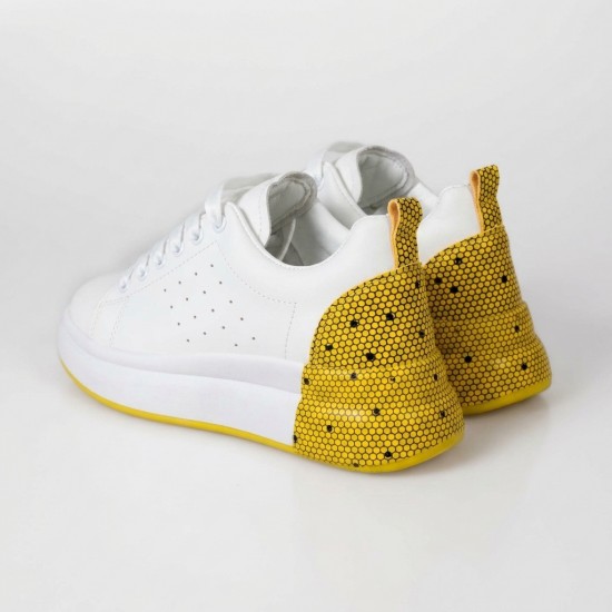 3008-13 White/Yellow Дамски маратонки