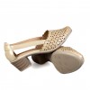 A2352-3 Beige Дамски летни обувки на токчета