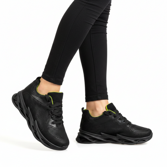 3522-4 Black/Green Дамски маратонки