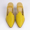 288-0402 Yellow Елегантни дамски чехли от естествена кожа