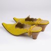 288-0402 Yellow Елегантни дамски чехли от естествена кожа