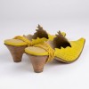 288-0402 Yellow Елегантни дамски чехли от естествена кожа