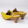 288-0402 Yellow Елегантни дамски чехли от естествена кожа