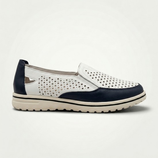 8808 White/Navy Дамски летни обувки