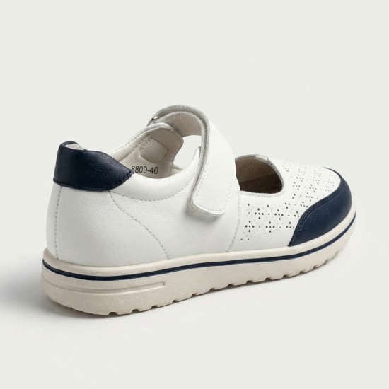 8809 White/Navy Дамски летни обувки