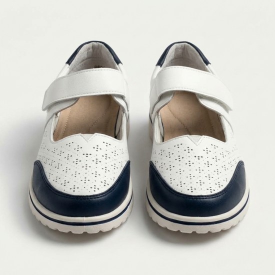 8809 White/Navy Дамски летни обувки