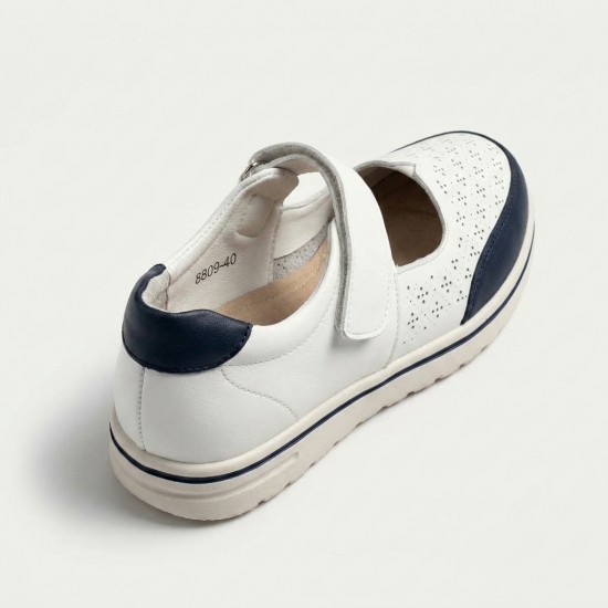 8809 White/Navy Дамски летни обувки