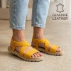 2025043 Yellow Дамски сандали от естествена кожа