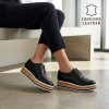 524-6584 Black Дамски летни обувки от естествена кожа