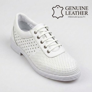 040 White Дамски обувки от естествена кожа