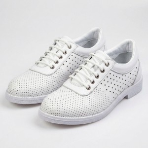 040 White Дамски обувки от естествена кожа