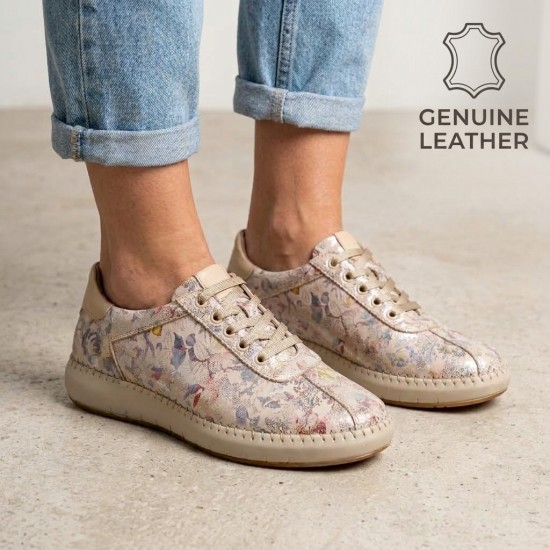 034 Beige Дамски обувки от естествена кожа