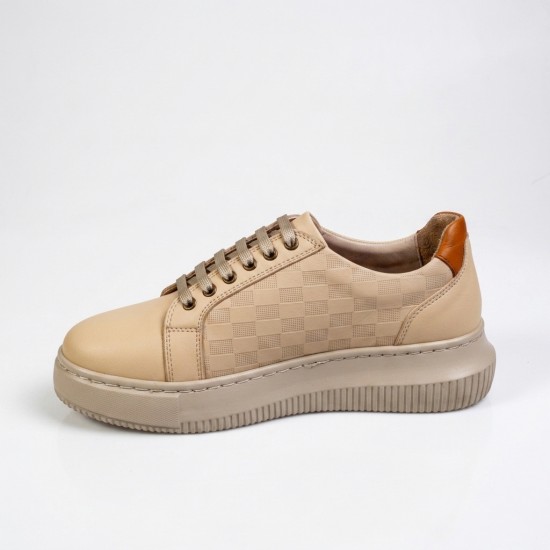 050 Beige Дамски обувки от естествена кожа