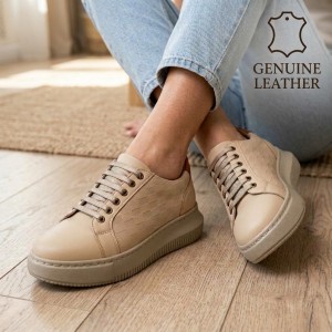 050 Beige Дамски обувки от естествена кожа