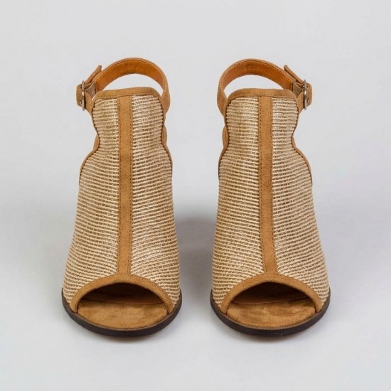 1266-7 Beige Дамски сандали на токчета