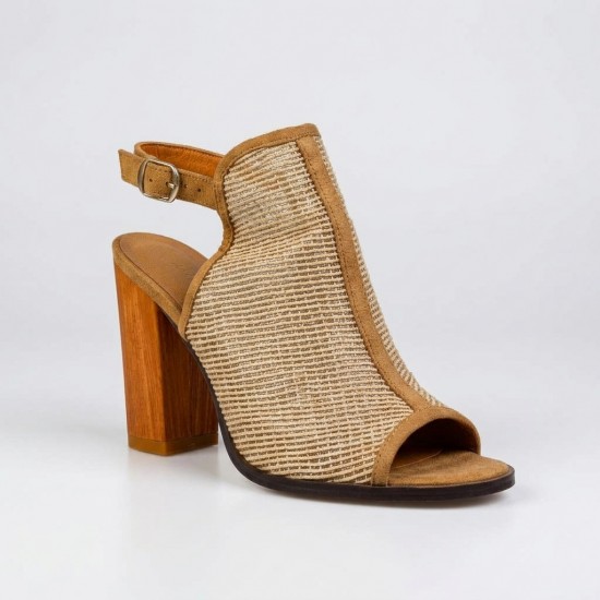 1266-7 Beige Дамски сандали на токчета