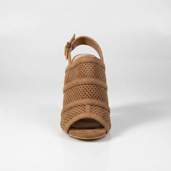 2461-E17 Beige Дамски сандали на токчета