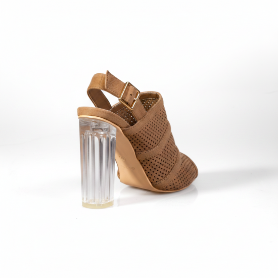 2461-E17 Beige Дамски сандали на токчета
