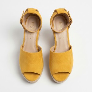 2236 Yellow Дамски сандали на платформа