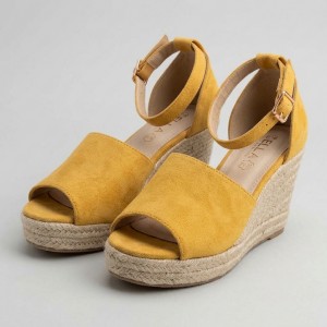 2236 Yellow Дамски сандали на платформа