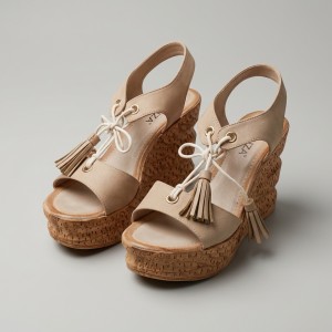 NF998-3 Beige Дамски сандали на платформа