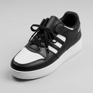 OX-2218-3 Black/White Дамски маратонки на токчета