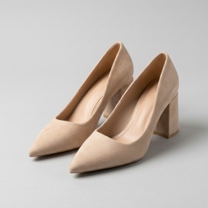 V65 Beige Дамски ежедневни обувки на токчета