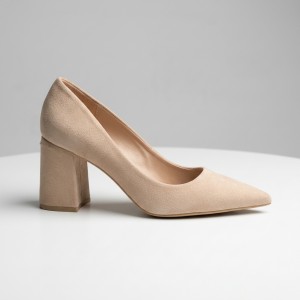 V65 Beige Дамски ежедневни обувки на токчета