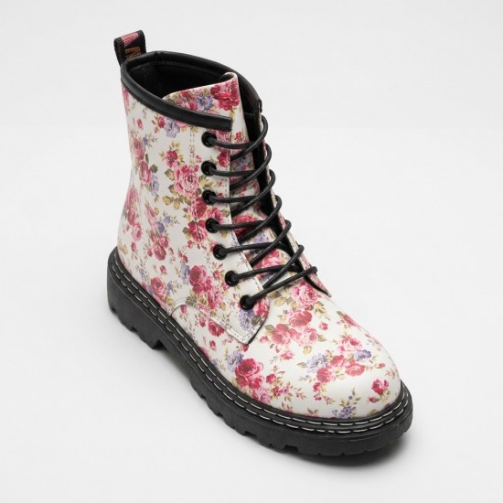 2200-3 Pink/Flower Дамски боти