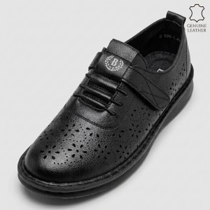 S599-1 Black Дамски летни обувки от естествена кожа